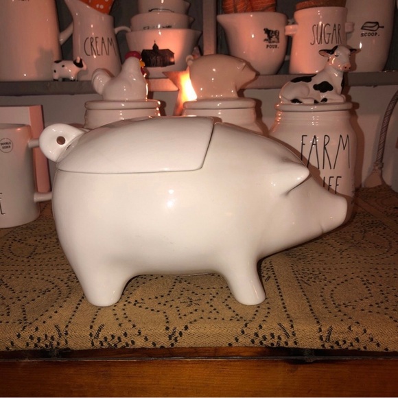 Rae Dunn OINK Pig Canister White - Picture 4 of 11